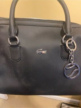 Black Lacoste Bag with Silver Charms